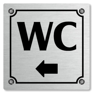 WC vlevo, 80x80mm, stříbrná, Kansas